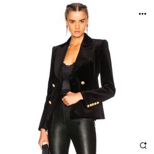 Gorgeous Balmain double-breasted velvet jacket with jewel buttons